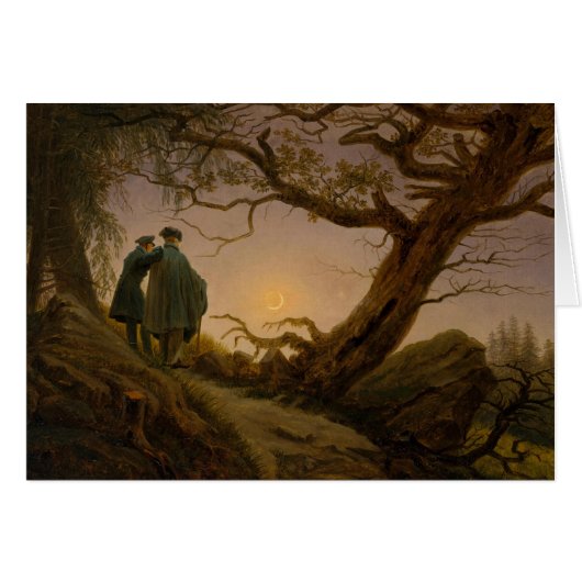 Two Men Contemplating the Moon Cards (Front Horizontal)