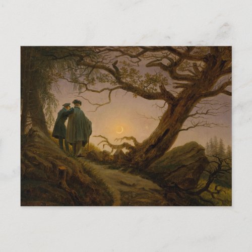 Two Men Contemplating the Moon Postcard