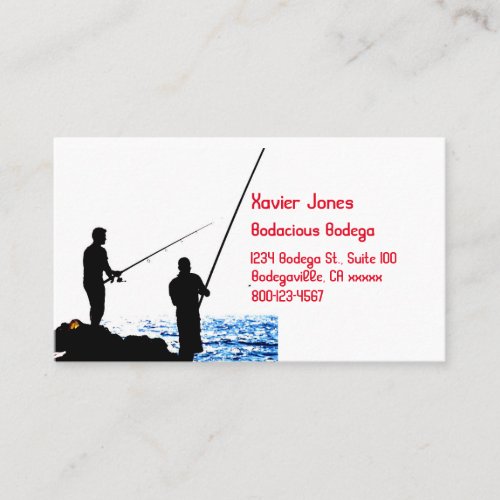 Two men fishing business card