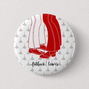 Two men kissing on Valentine's Day Button