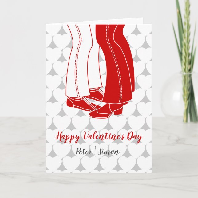 Two men kissing on Valentine's Day Holiday Card (Front)