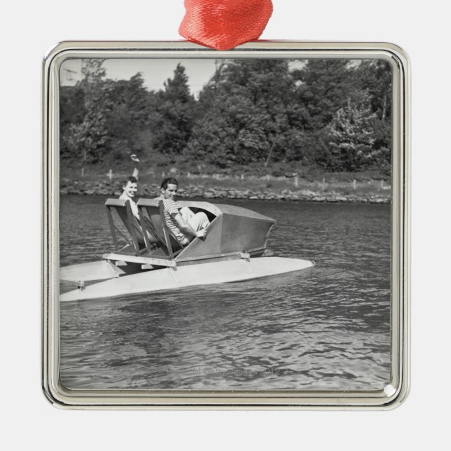 Two Men Metal Ornament (Front)