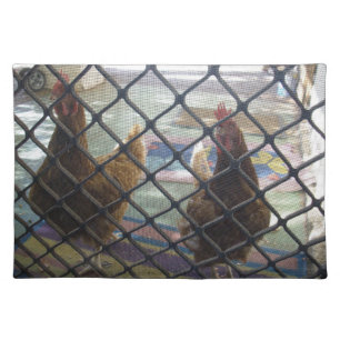 Two Meow Chickens, Cloth Placemat