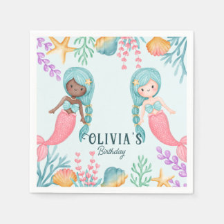 Two mermaid napkins