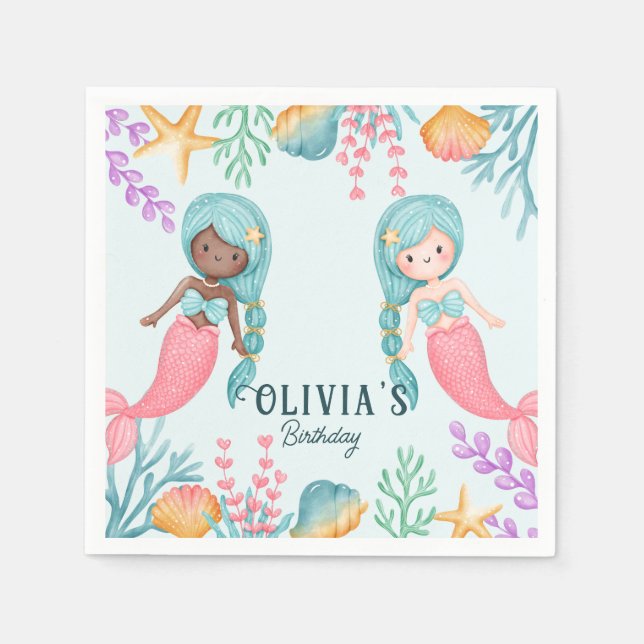 Two mermaid  napkins (Front)