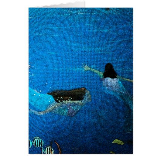 Two Mermaids Swimming Cards (Front)
