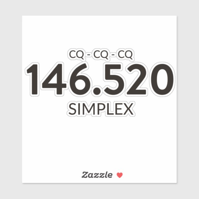 Two Meter Simplex Ham Radio Frequency Sticker (Sheet)