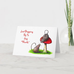 Two Mice And Toadstool: Saying Thanks: Arthank Letterpress Thank You Card
