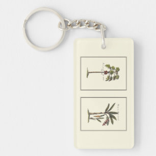 Two Miniature Framed Palm Trees Keychain
