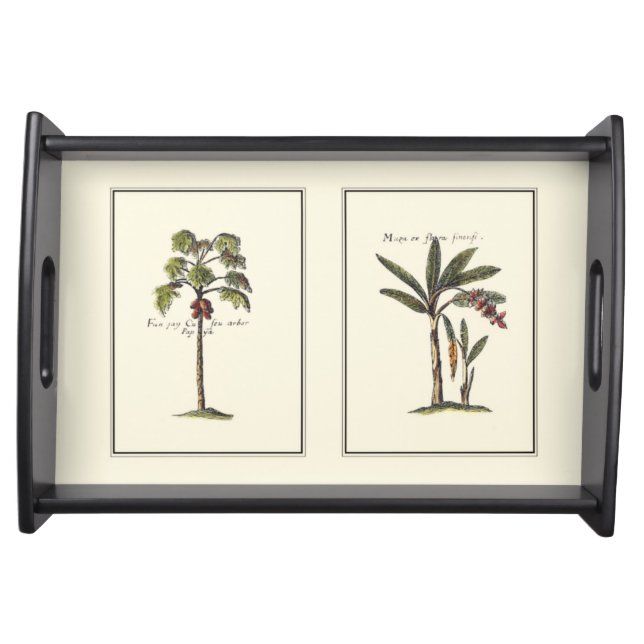 Two Miniature Framed Palm Trees Serving Tray (Front)