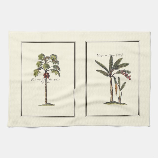 Two Miniature Framed Palm Trees Towel (Horizontal)