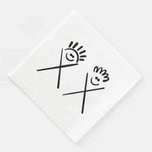 Two Minimal Friends – Line Art Paper Dinner Napkins