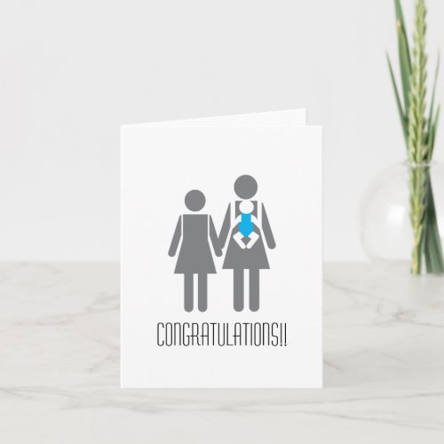 Two Moms and a Son _ Congratulations Card