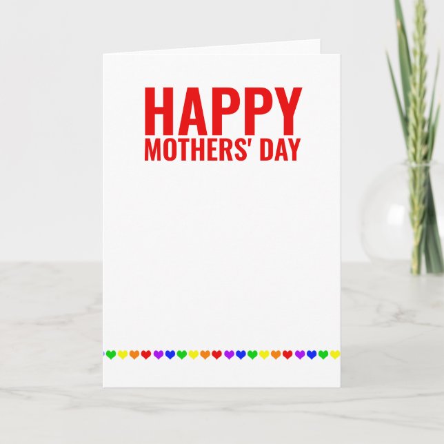 Two Moms Happy Gay Mothers Day Card (Front)