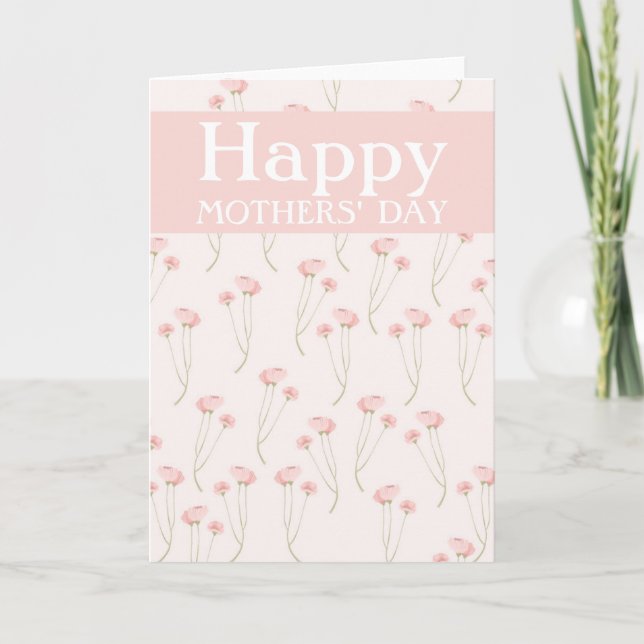 Two Moms Happy Gay Mothers Day Flowers Card (Front)