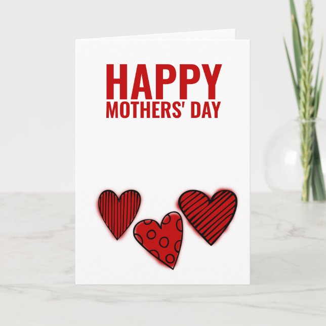 Two Moms Happy Gay Mothers Day Red Card (Front)