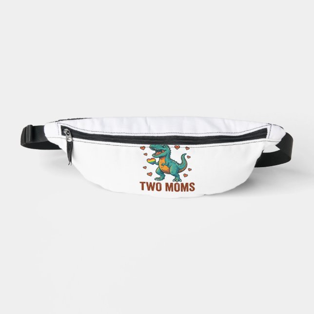 Two Moms Pride Dinosaur Vector T-Shirt Design_1 Fanny Pack (Front)