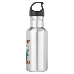 Two Moms Pride Dinosaur Vector T-Shirt Design_1 Stainless Steel Water Bottle