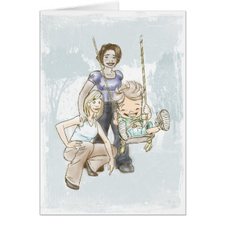 Two Moms - Swinging Child Cards