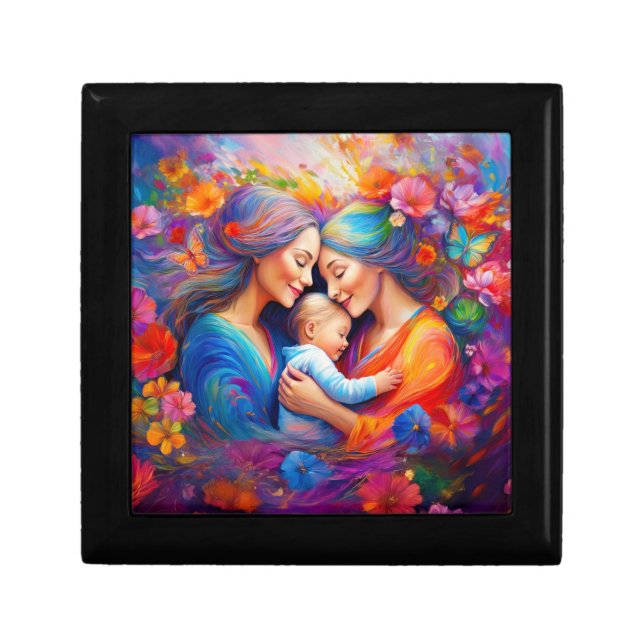 Two Moms with their Baby Gift Box (Front)