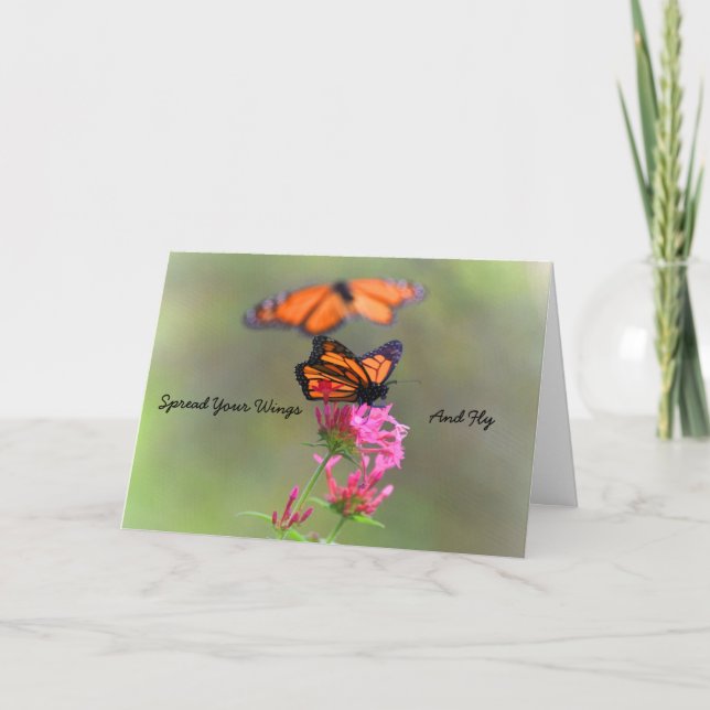 Two Monarch Butterflies Card (Front)
