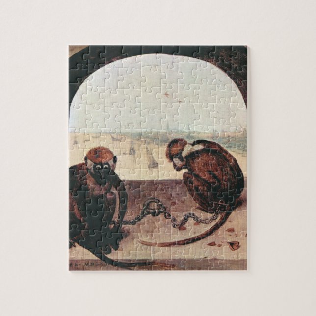 Two monkeys by Pieter Bruegel Jigsaw Puzzle (Vertical)