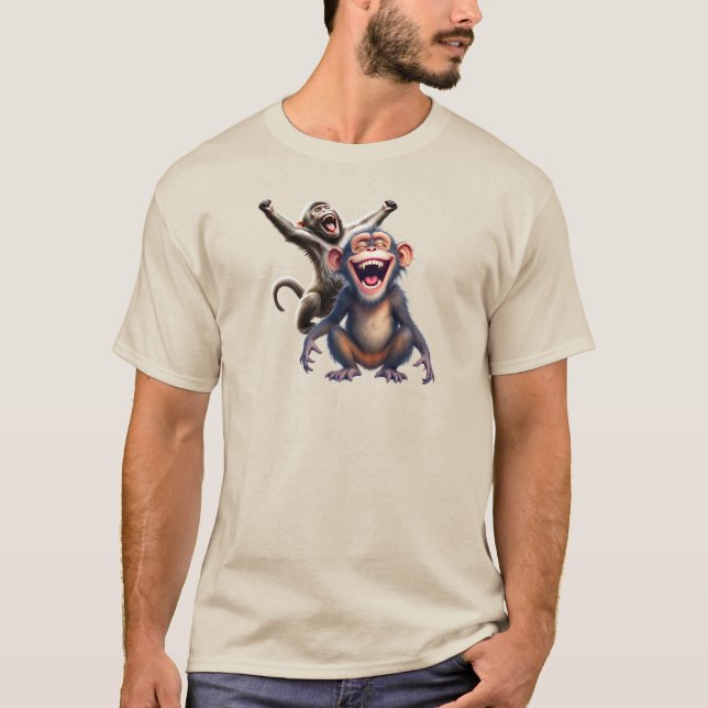 Two monkeys who died from laughter are celebrating T-Shirt (Front)