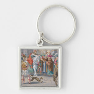 Two Monks Present Silkworms Smuggled from China to Keychain