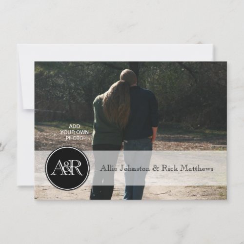 Two Monograms Photo Wedding Invitations