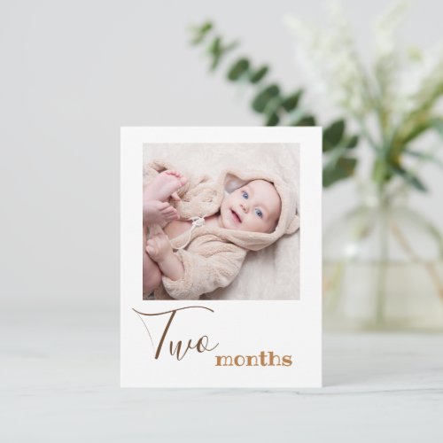 Two Month Photo First Birthday Banner Card