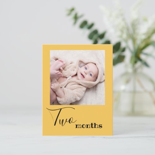 Two Month Photo First Birthday Banner Card