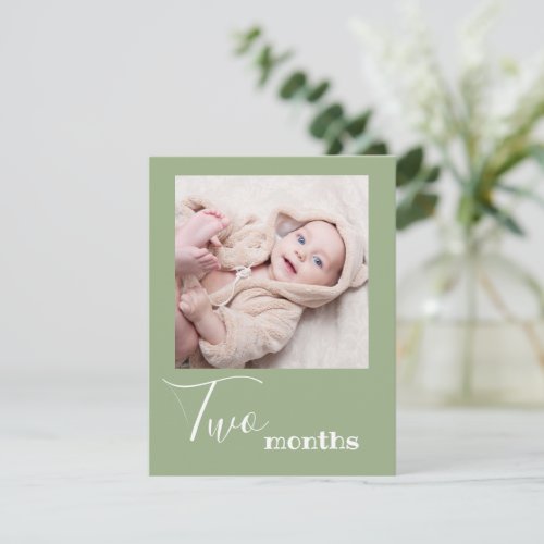 Two Month Photo First Birthday Banner Card