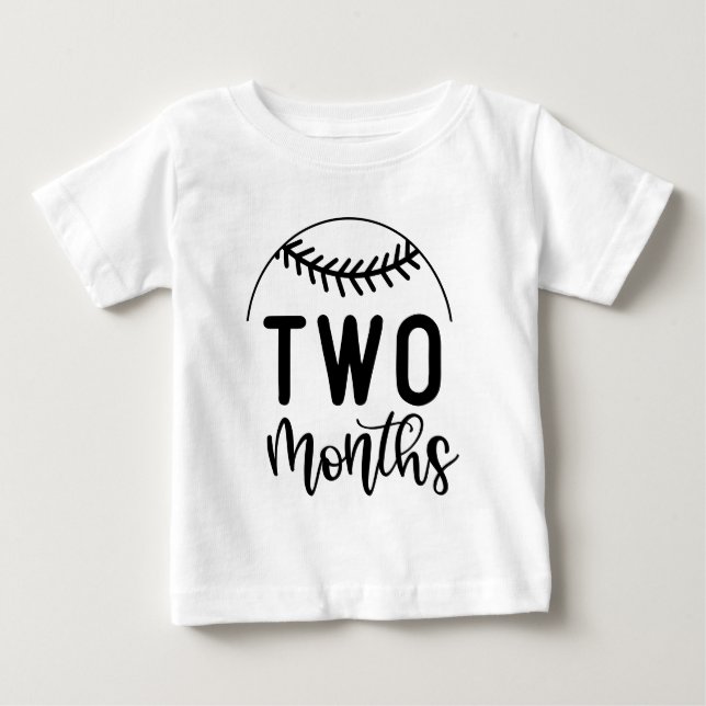 Two Months Baseball Baby Milestone - T-Shirt (Front)