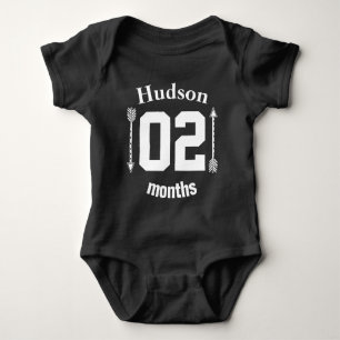 Two Months Old Arrows Baby Boy Personalized Baby Bodysuit
