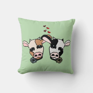 Two Moo Cows Throw Pillow