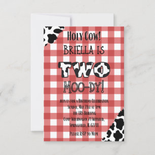 Two Moody Farm Theme Birthday Party Invitation