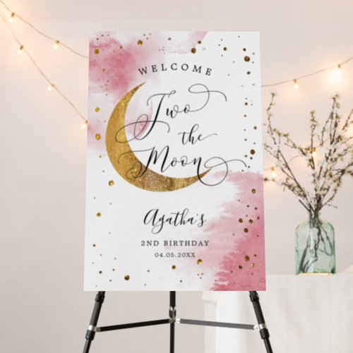 Two Moon Girl Birthday Party Welcome Sign