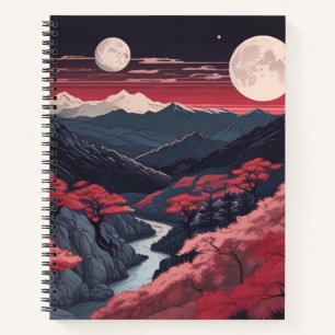 Two Moons Over The Mountains Spiral Bullet Journal