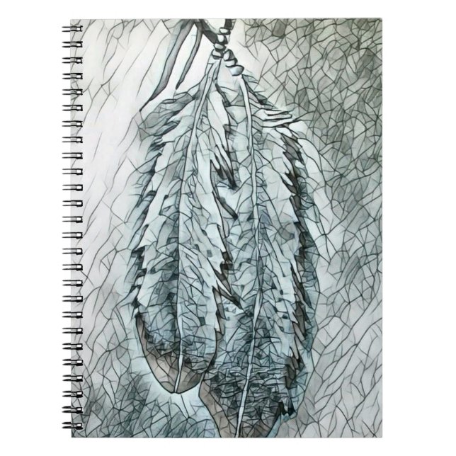 Two Mosaic Eagle Feathers Notebook (Front)