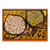 Two Mosaic Turtles Card (Front Horizontal)