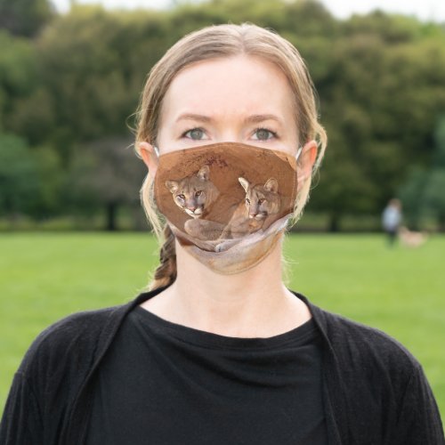 Two Mountain Lions Adult Cloth Face Mask