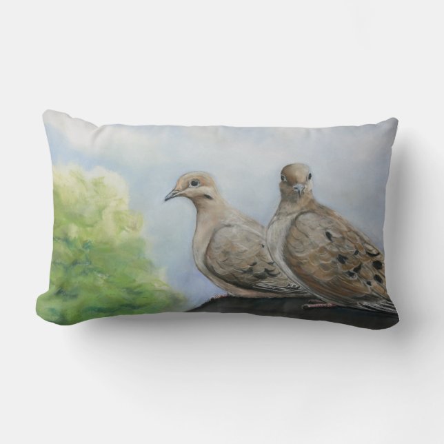 Two Mourning Doves Art Pillow (Front)