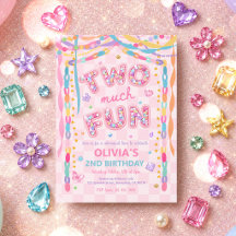 Two Much Fun Whimsical Garland Girl 2nd Birthday