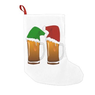 Two Mugs of Christmas Beer Cheer Small Christmas Stocking