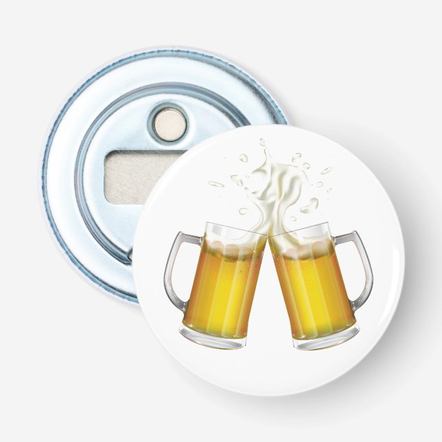 Two mugs with a light beer. bottle opener (Front)