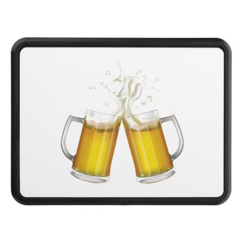 Two mugs with a light beer hitch cover