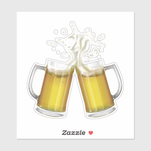 Two mugs with a light beer sticker