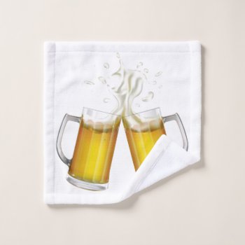Two Mugs With A Light Beer. Wash Cloth by Arty__farty at Zazzle