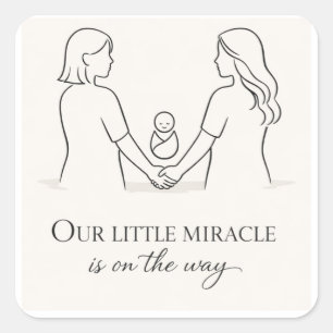 Two mums baby shower  square sticker