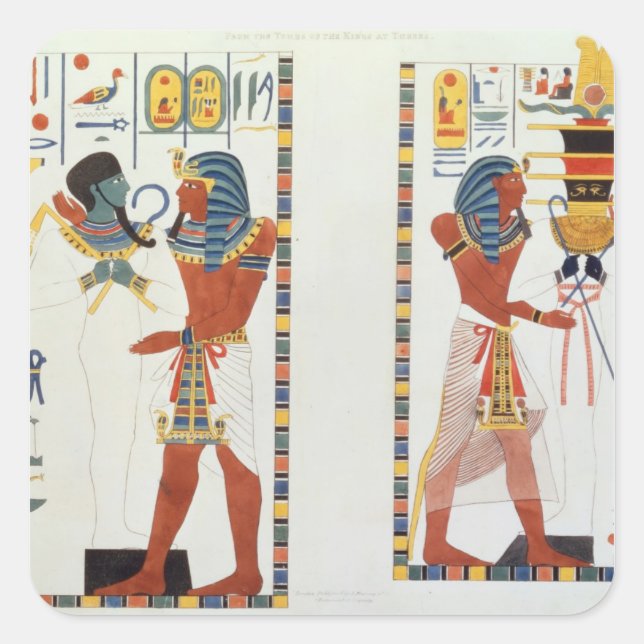 Two Murals from the Tombs of the Kings of Thebes, Square Sticker (Front)